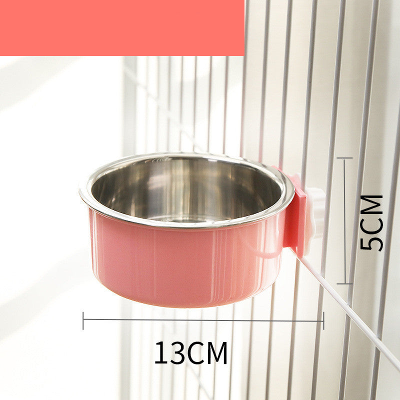 Pet Food Bowl Hanging Cage