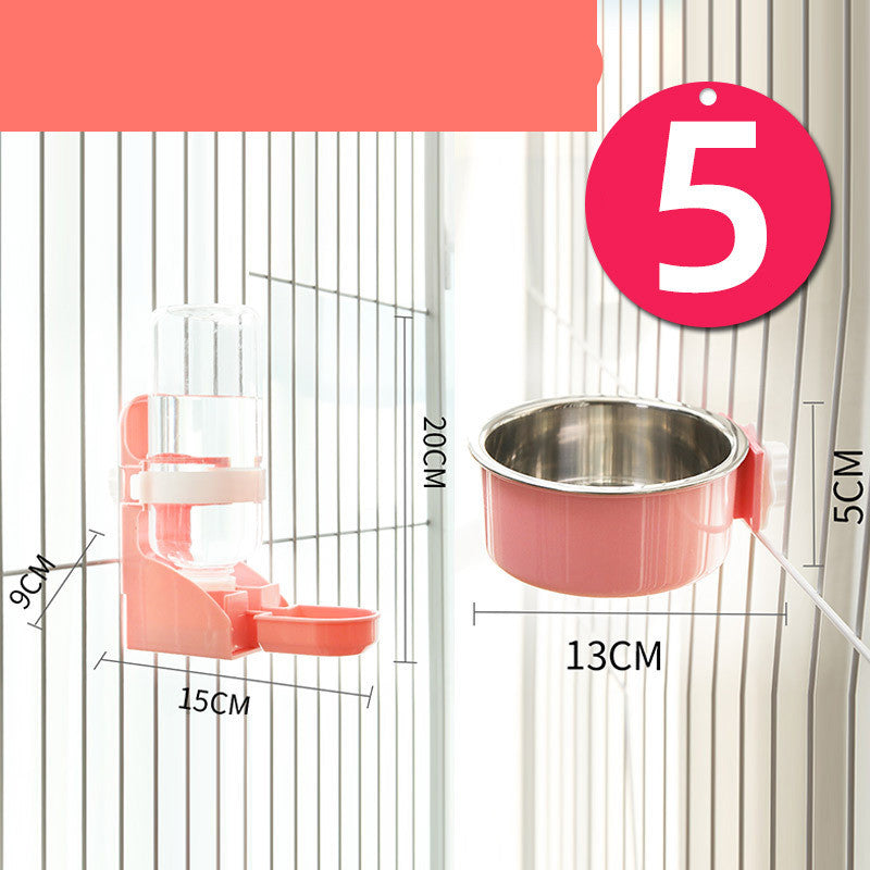 Pet Food Bowl Hanging Cage