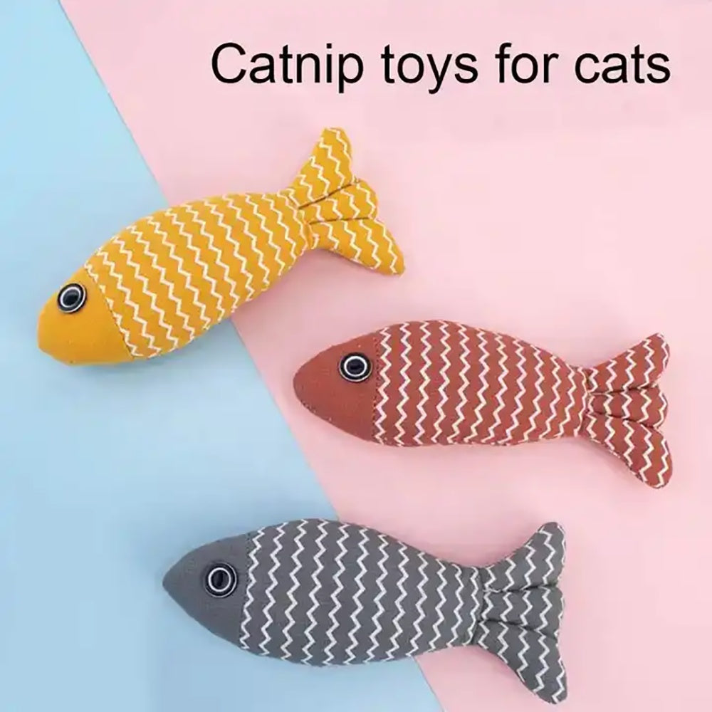 Burlap Fish Catnip Cat Toy