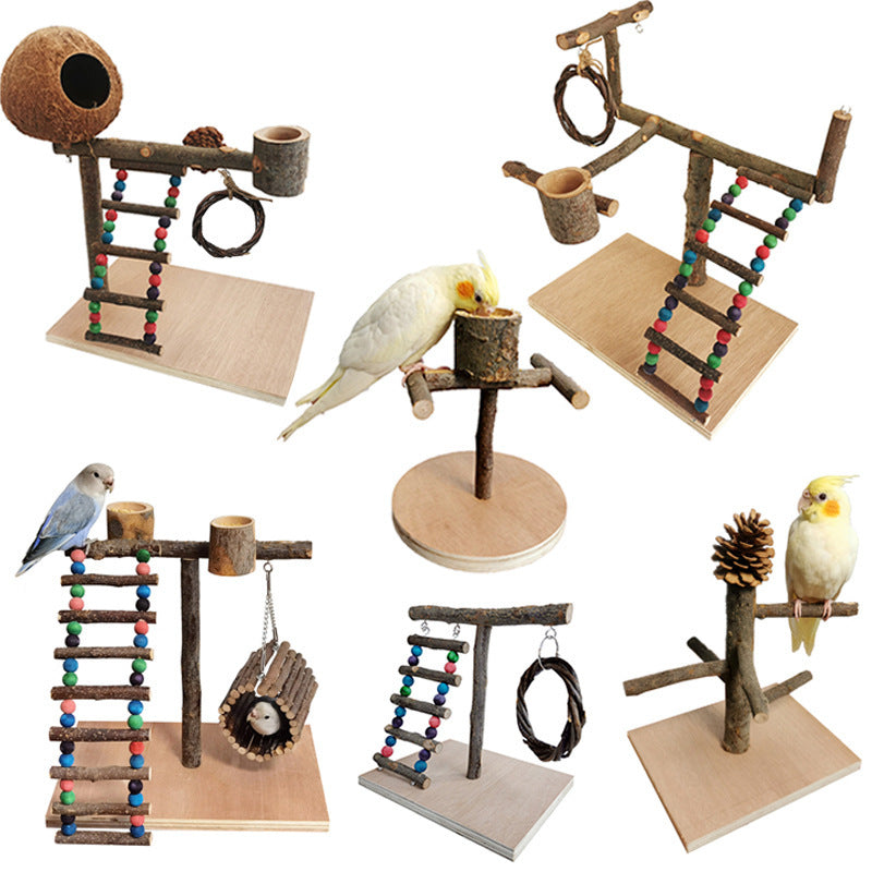 Solid Wood Parrot Toys