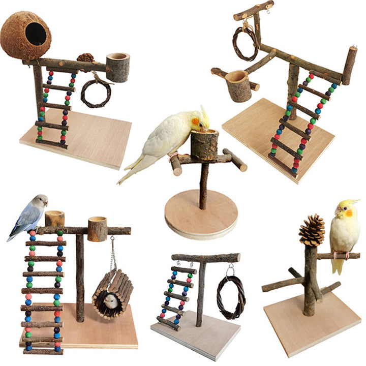 Solid Wood Parrot Toys