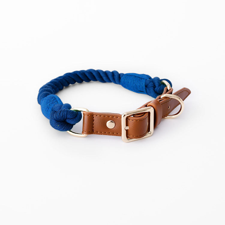 Cotton Rope Leather Pet Leash